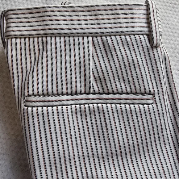 NEW Theory Women's Cotton Trousers with Pinstripes - Picture 3 of 9